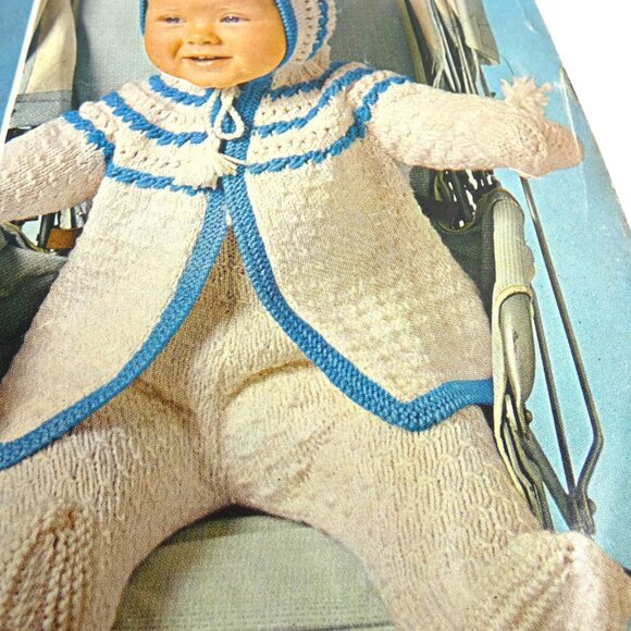 Vintage Pattern Patons Totem Double Crepe 6-12 months Hooded Sweater Leggings - Picture 3 of 8